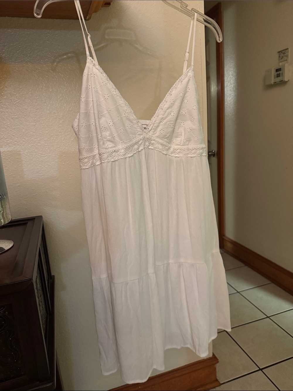 No Boundaries White Eyelet Slip Dress